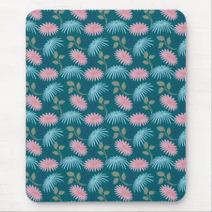 Pastel Floral Pattern Mouse Pad