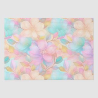 Pastel floral pattern tissue paper