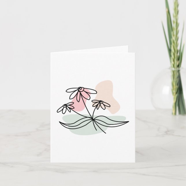  Pastel Floral Pencil Drawing   Invitation (Front)