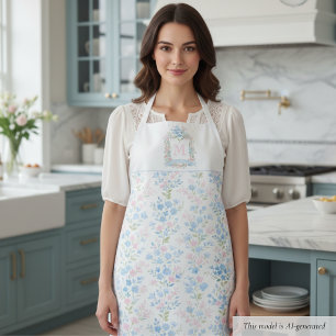 Pastel Floral Personalised Monogram Apron