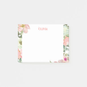 Pastel Floral Personalised Post-it Notes