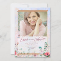 Pastel Floral Photo Birthday