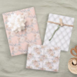 Pastel Floral Pink Elegant Bridal Wedding Wrapping Paper Sheet<br><div class="desc">A trio of designs for that special gift. This set includes three floral designs.  View our full line of gift wrap products in our Zazzle store.</div>