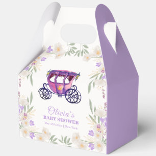 Pastel Floral Princess Carriage Girl Baby Shower  Favour Box