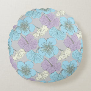 “Pastel Floral Round Pillow" Cushion