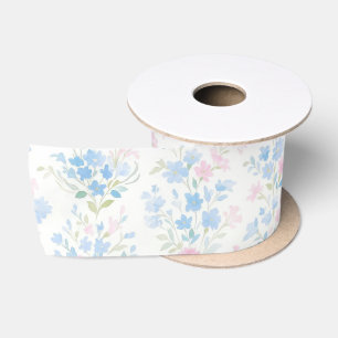 Pastel Floral Satin Ribbon