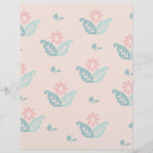 Pastel Floral Scrapbook Paper (Front)