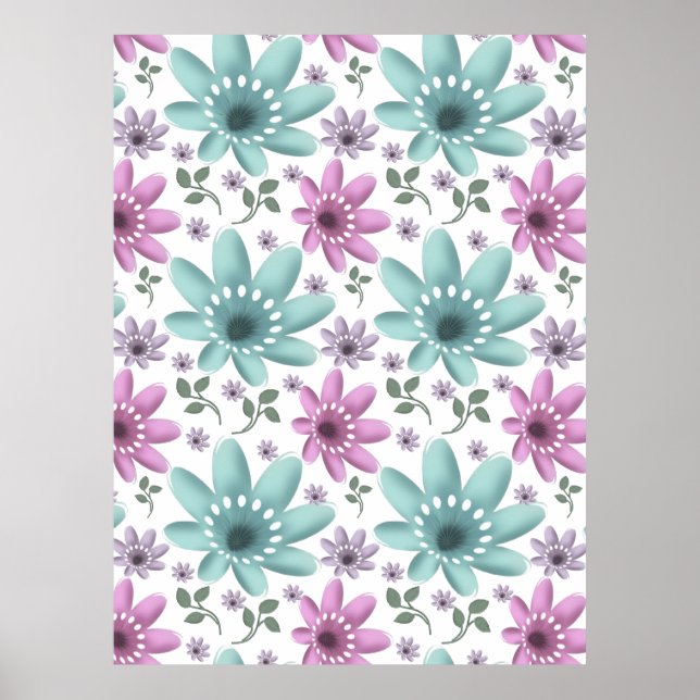 Pastel Floral Seamless Pattern  Poster (Front)