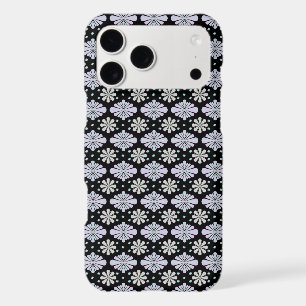 Pastel floral shapes on a black background