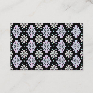 Pastel floral shapes on a black background business card