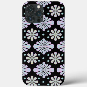Pastel floral shapes on a black background iPhone 13 pro max case