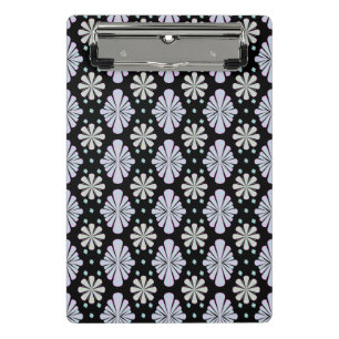 Pastel floral shapes on a black background mini clipboard