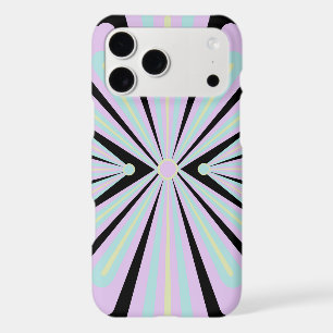 Pastel Floral Shapes on Black Background