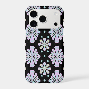 Pastel Floral Shapes on Black Background
