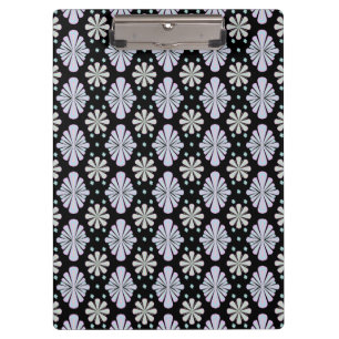 Pastel Floral Shapes on Black Background Clipboard