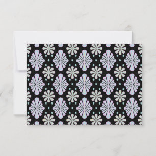 Pastel Floral Shapes on Black Background Thank You Card
