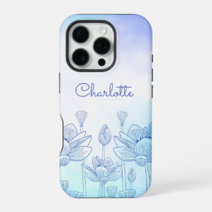 Pastel Floral Silhouette Overlay Personalised Name iPhone 16 Pro Case