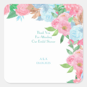 PASTEL FLORAL SPRING SUMMER  SQUARE STICKER