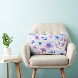 Pastel Floral Square Watercolor Pillow
