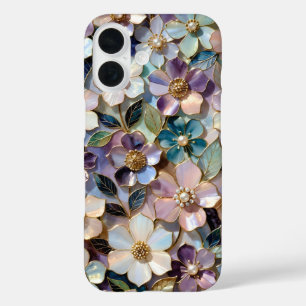 Pastel Floral Stained Glass Phone Case Elegant