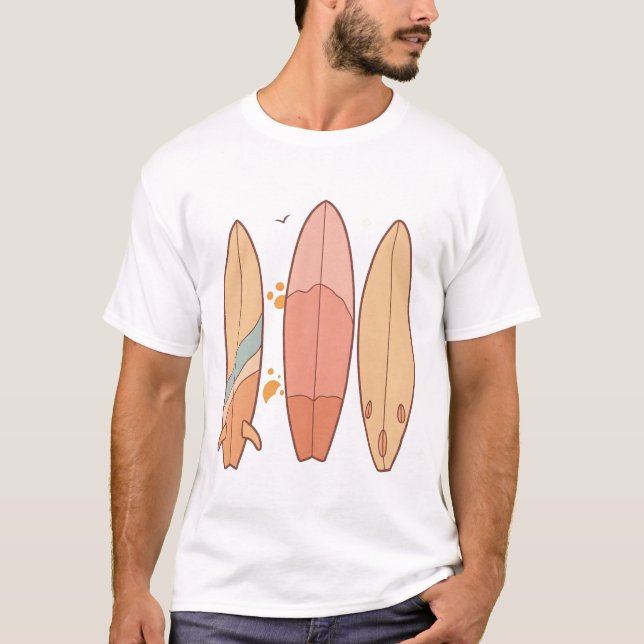 pastel floral surfboard T-Shirt (Front)