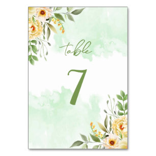 Pastel Floral Table Number