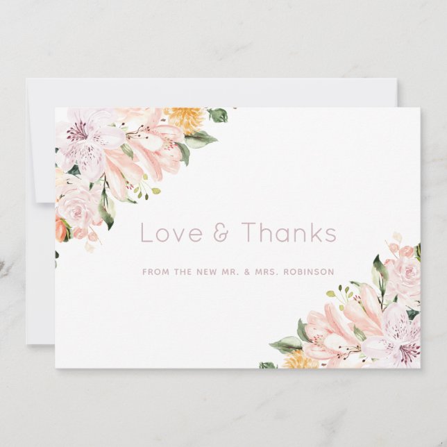 Pastel Floral Thank You Card (Front)
