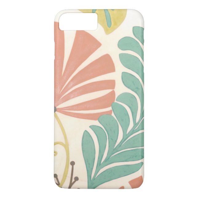 Pastel Floral Vines and Leaves on Cream Background Case-Mate iPhone Case (Back)