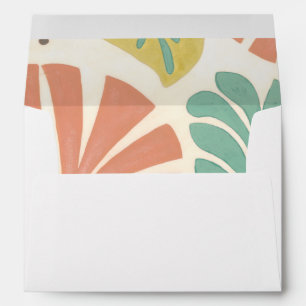 Pastel Floral Vines and Leaves on Cream Background Envelope