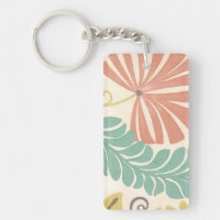 Pastel Floral Vines and Leaves on Cream Background