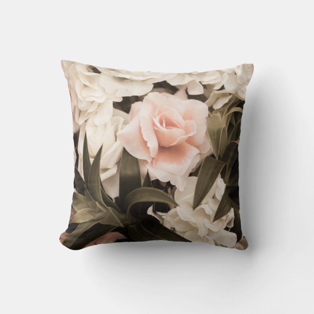 Pastel Floral Vintage: Timeless Elegance Cushion (Front)