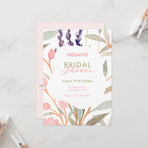Pastel Floral Watercolor Brunch bridal shower Invitation