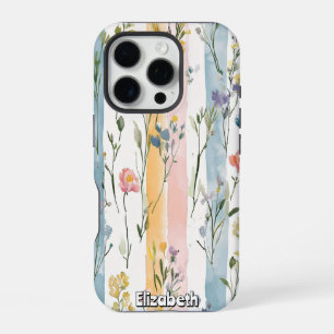 Pastel Floral Watercolor iPhone 16 Pro Case