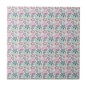 Pastel Floral watercolor Pattern  Tile