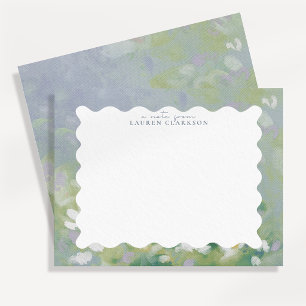 Pastel Floral Wavy Note Card
