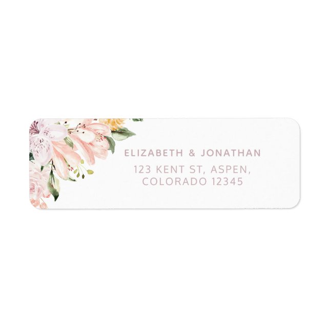 Pastel Floral Wedding Address (Front)