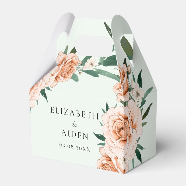 Pastel Floral Wedding Collection Favour Box (Front Side)