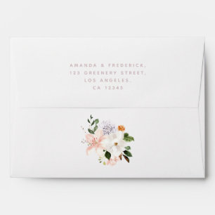 Pastel Floral Wedding Envelope