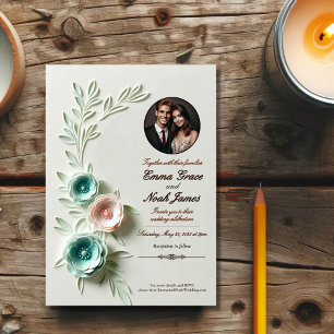 Pastel Floral Wedding Invitation