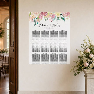 Pastel Floral Wedding Seating Chart
