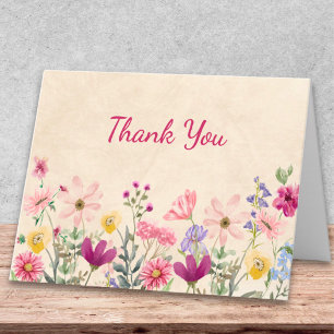 Pastel Floral Wildflowers Appreciation Design Thank You Card