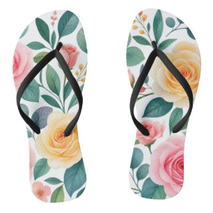 Pastel Floral Women's Slippers Jandals