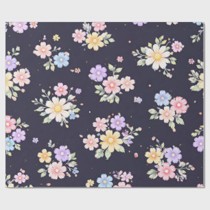 Pastel Floral Wrapping Paper   Vintage Cottagecore