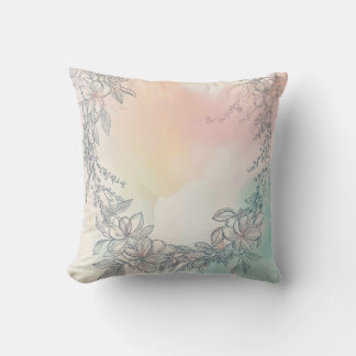 Pastel Floral Wreath Pillow