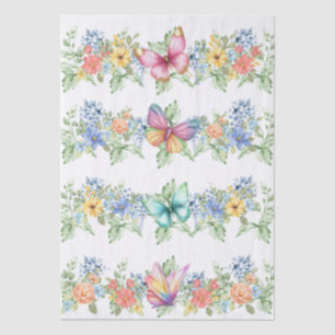 Pastel Florals & Butterflies Decoupage Paper