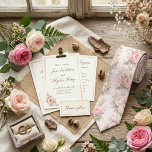 Pastel Florals Ivory Watercolor Pattern Tie<br><div class="desc">Beautiful soft pink rose floral tie with delicate blooms and green leaves on a light cream background. The pattern has a gentle,  romantic vintage feel that’s perfect for weddings. It’s elegant enough for the groom or groomsmen,  yet subtle and tasteful for any formal occasion.</div>