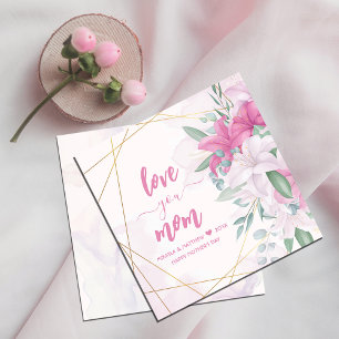 Pastel Florals Love You Mum Holiday Card
