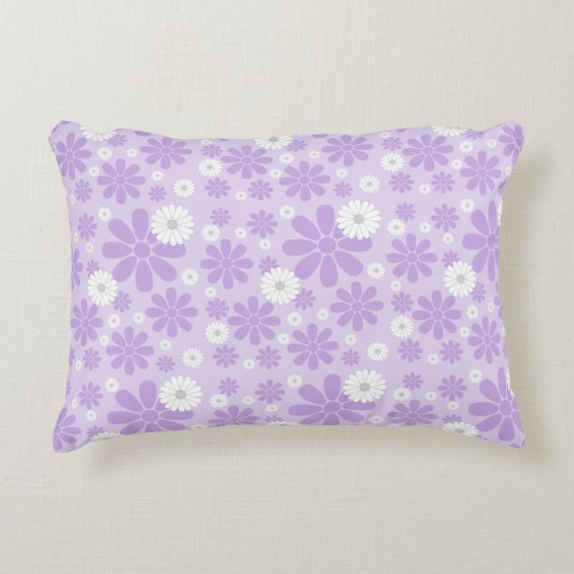 Pastel Florals Pattern LAVENDER Decorative Cushion (Front)
