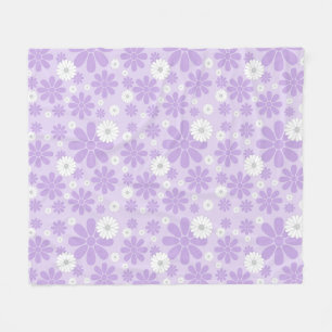 Pastel Florals Pattern LAVENDER Fleece Blanket