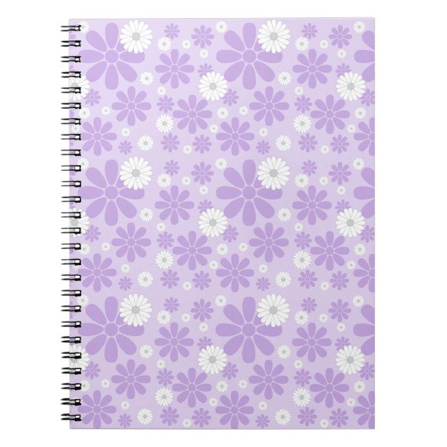Pastel Florals Pattern LAVENDER Notebook (Front)